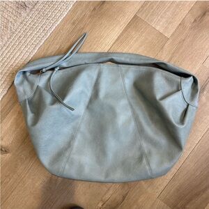 NEW Free People Slouchy Vegan Leather Carryall Bag Blue